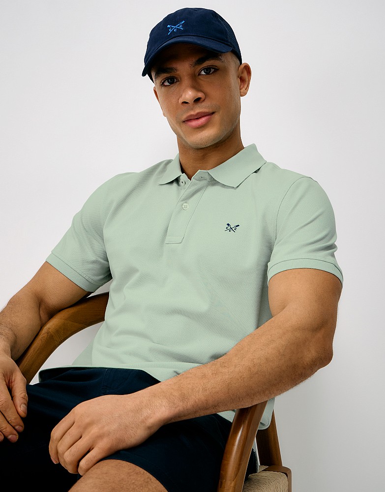 Classic Cotton Piqué Polo in Muted Green