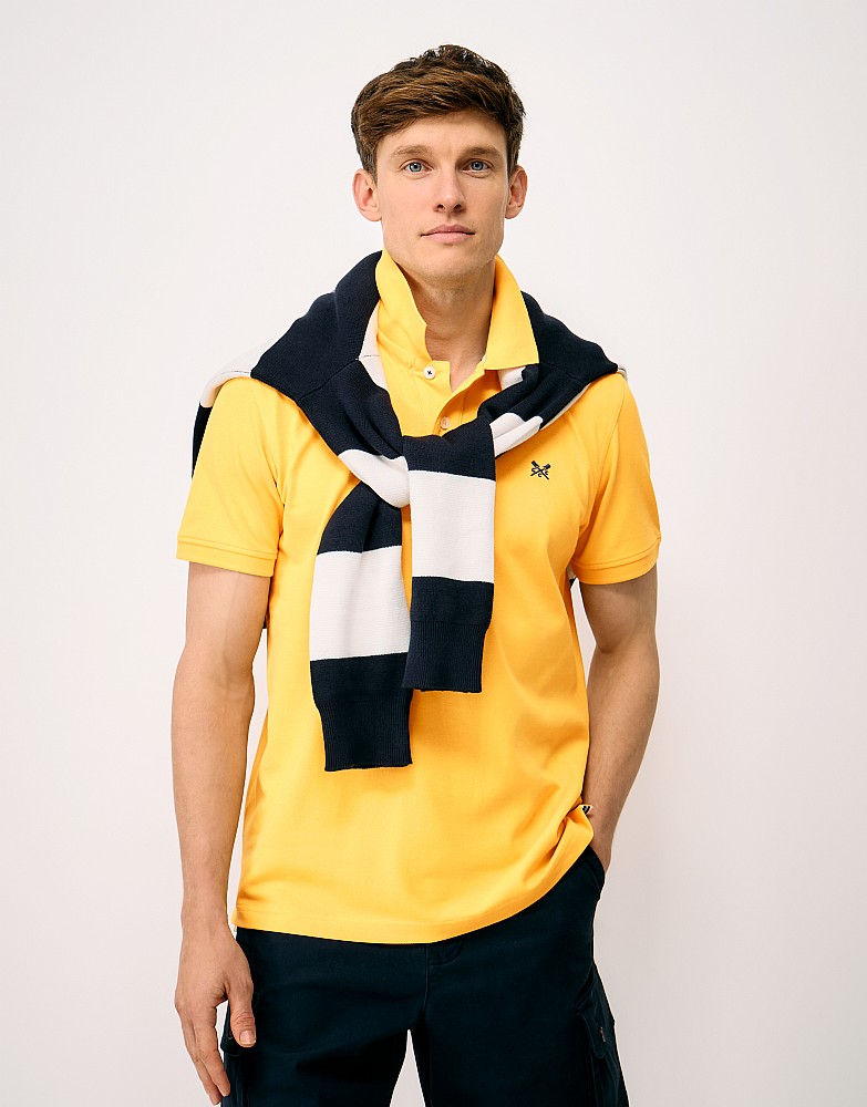 Classic Piqué Polo Shirt in Deep Yellow