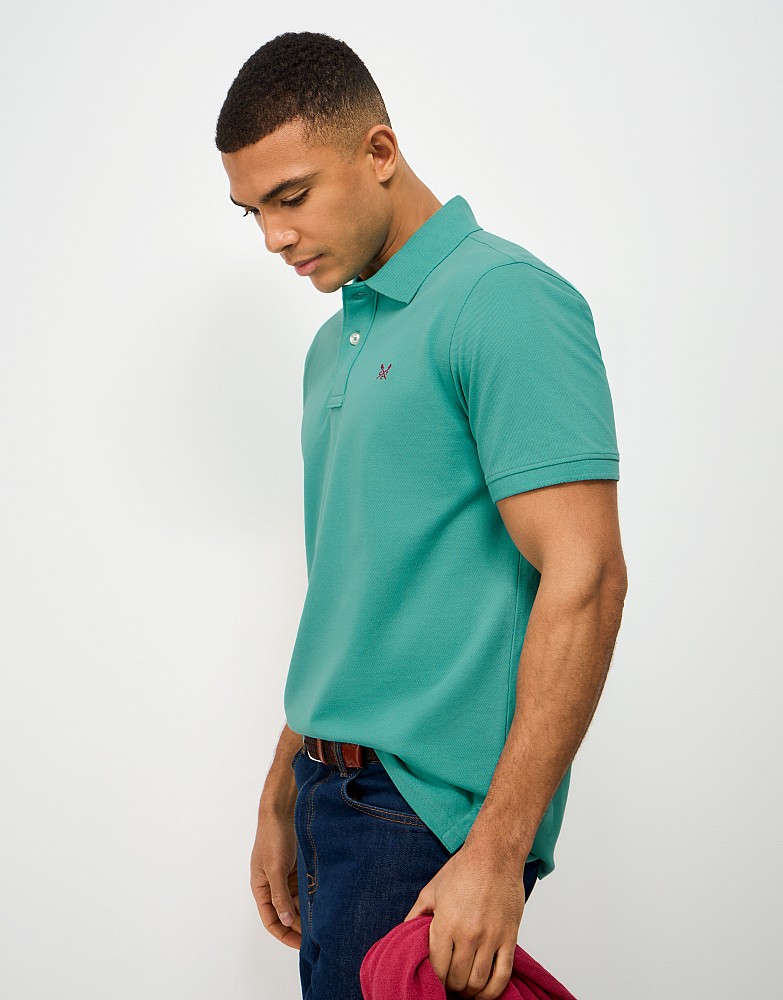 Classic Piqué Polo Shirt in Teal Green
