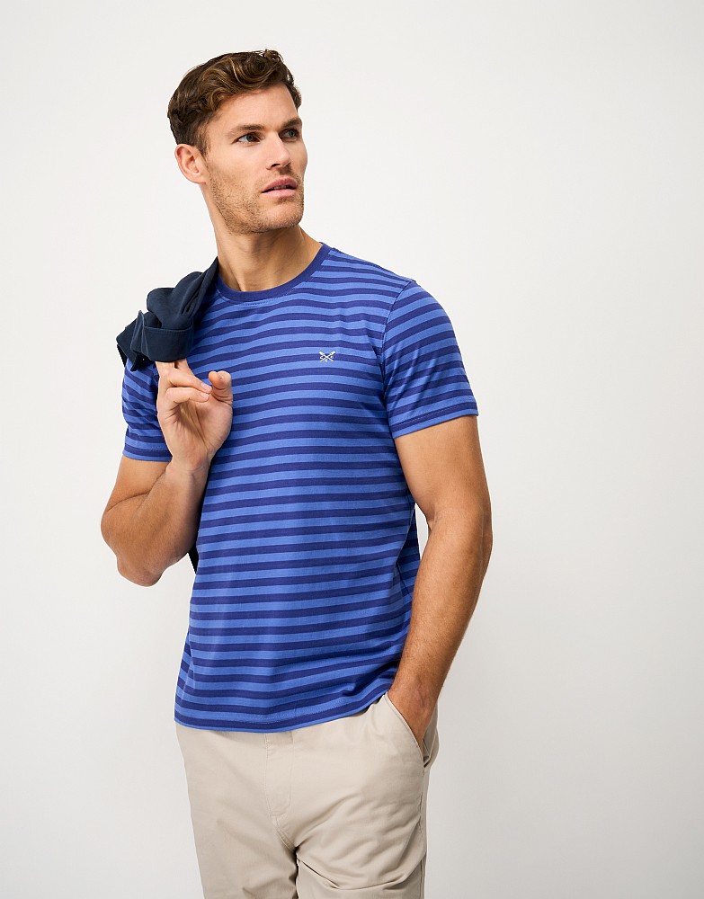 Striped Cotton Tee in Blue