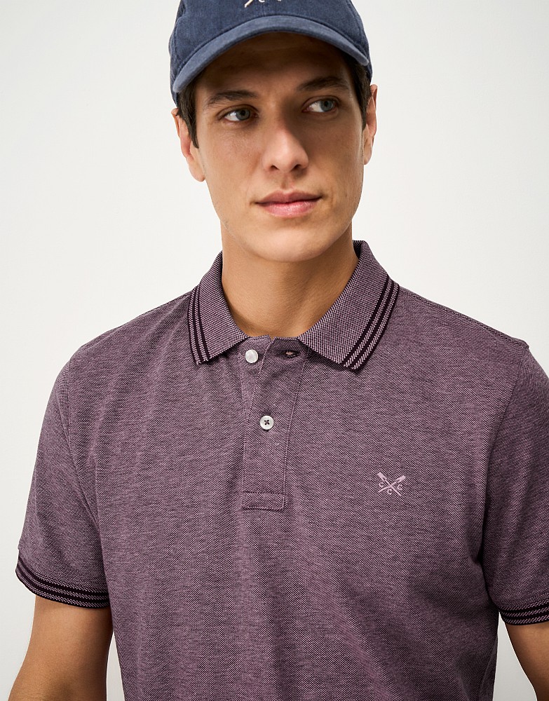 Oxford Cotton Polo Shirt in Purple