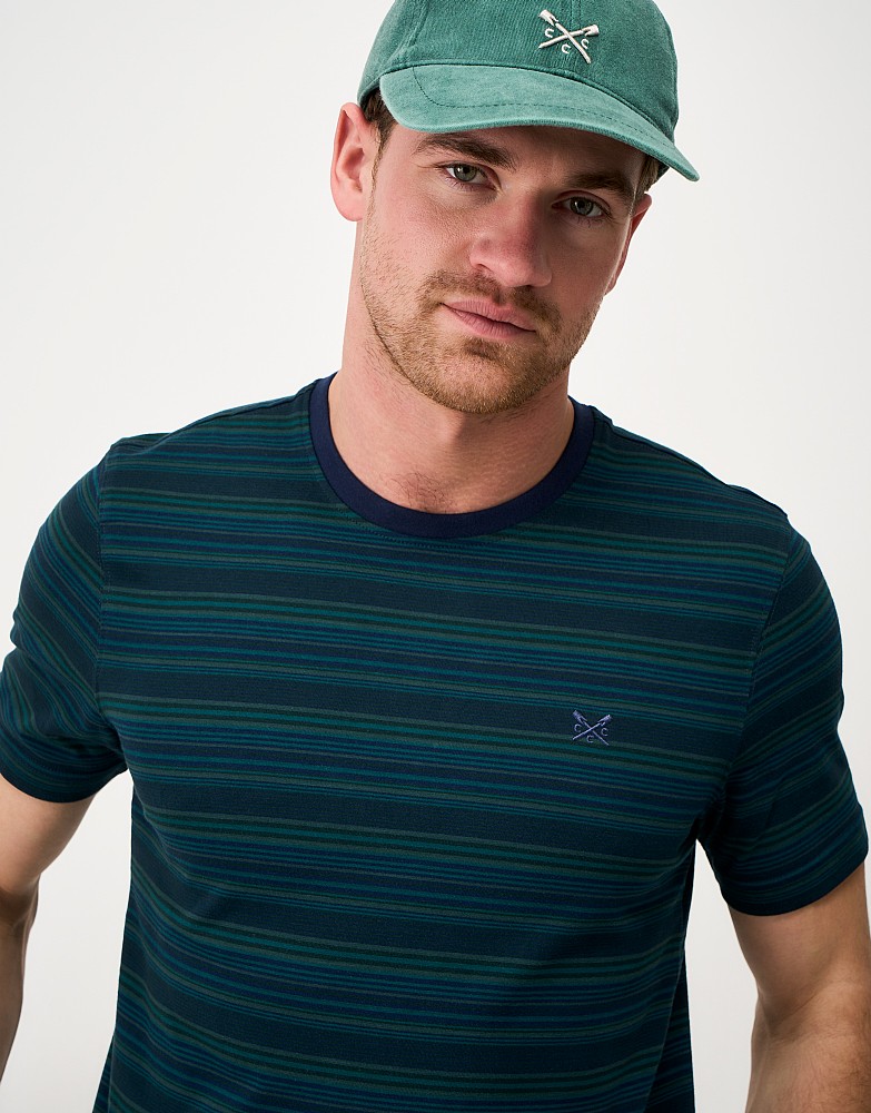 Multi Stripe T-Shirt in Navy, Blue and Green