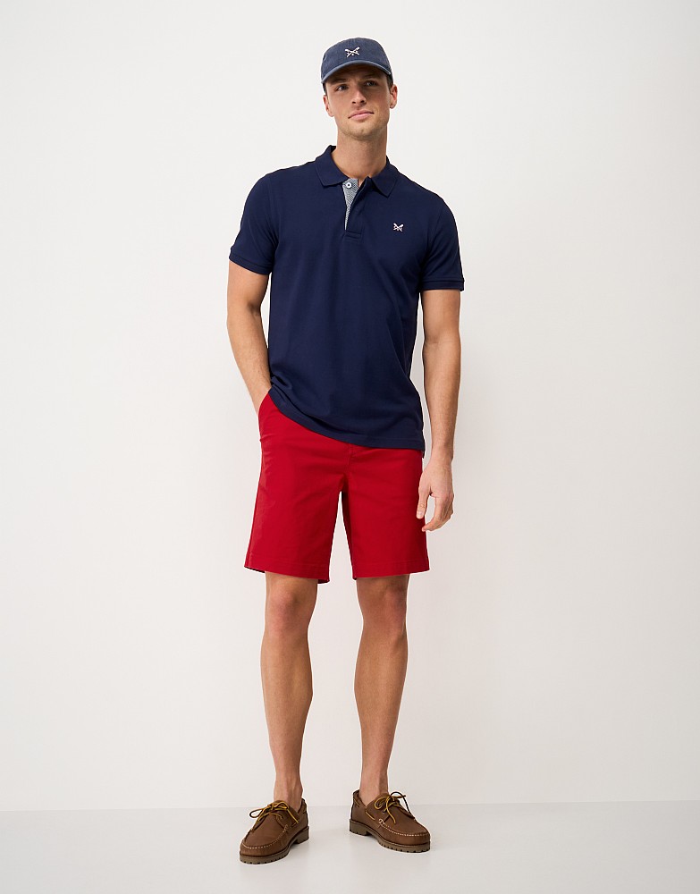 Bermuda Cotton Chino Stretch Shorts in Bright Red