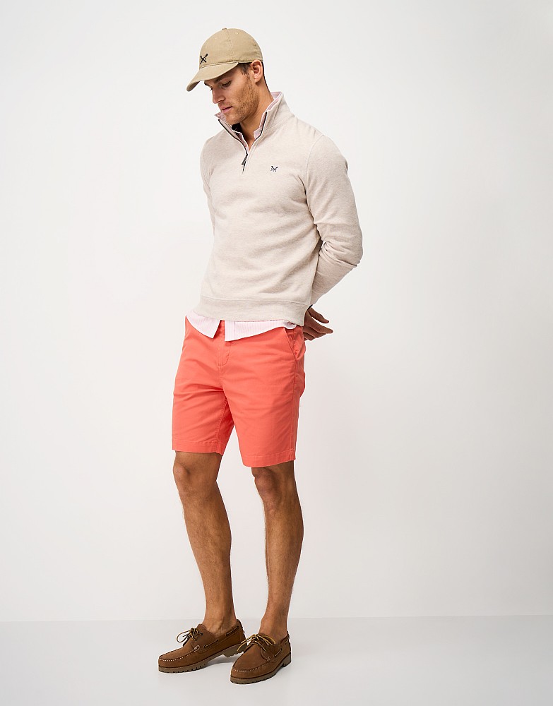 Bermuda Cotton Chino Stretch Shorts in Coral
