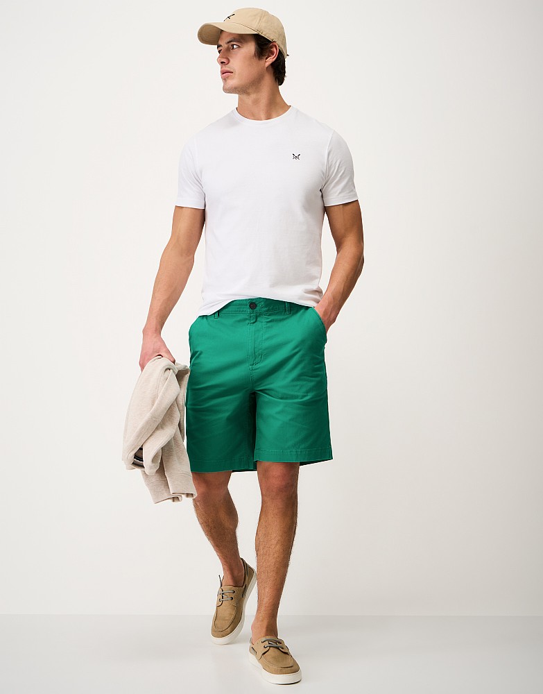 Bermuda Cotton Chino Stretch Shorts in Green
