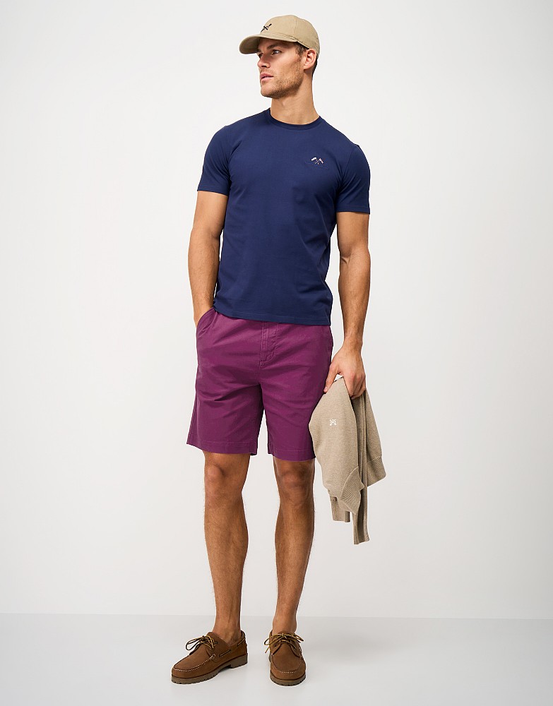 Bermuda Cotton Chino Stretch Shorts in Mulberry