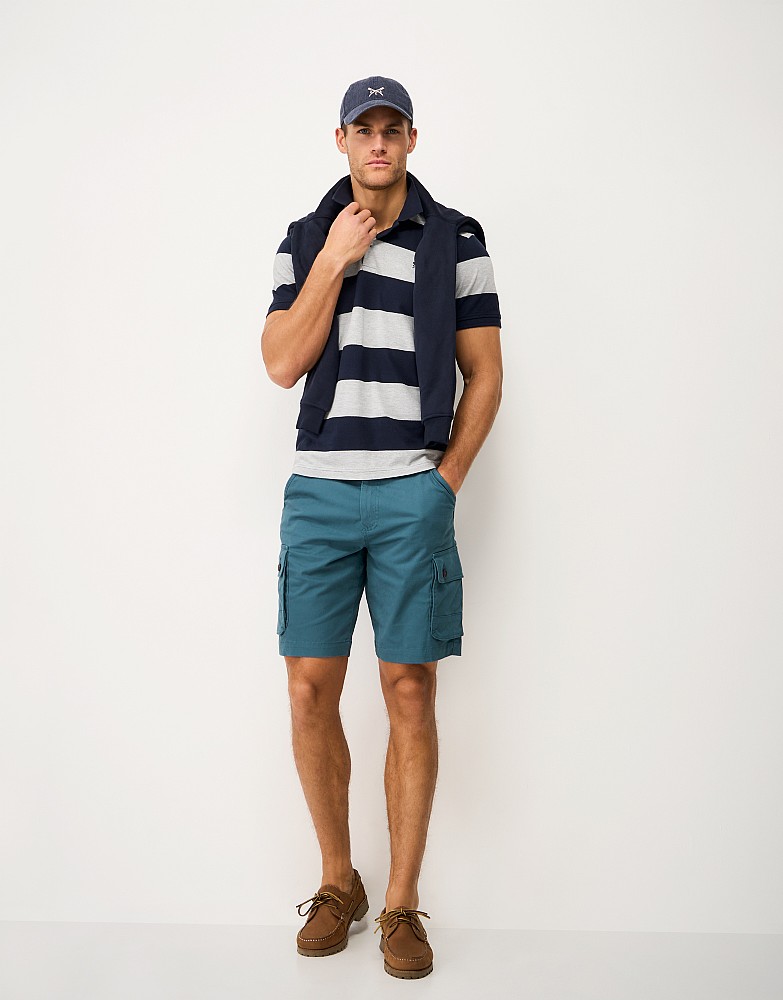 Formby Cotton-Stretch Cargo Shorts in Teal Blue