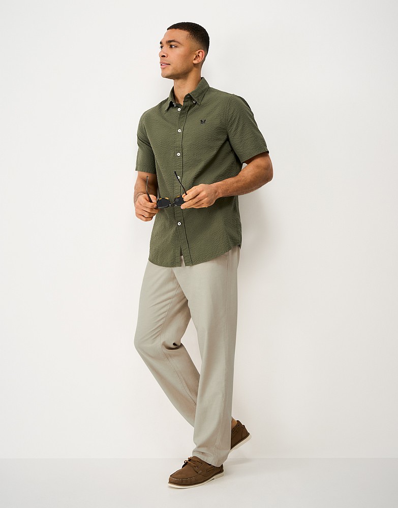 Linen Blend Trousers in Neutral