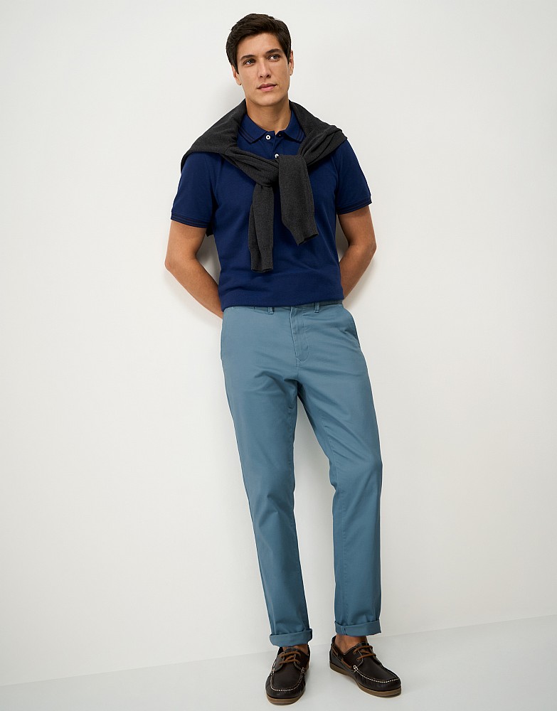 Slim Chinos in Dusky Blue