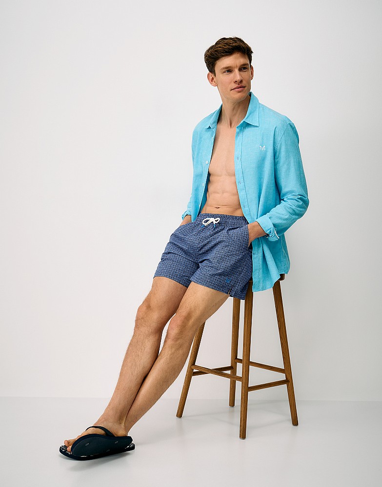 Swim Shorts in Deep Blue Geo Print