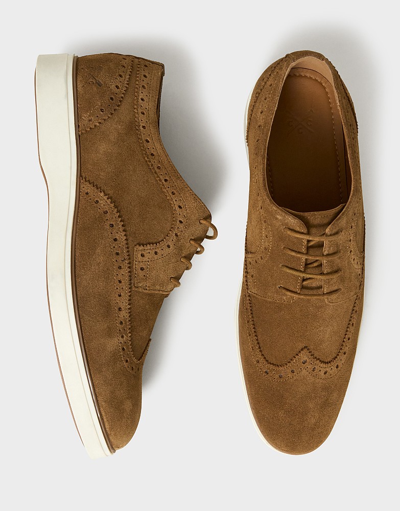 Casual Suede Brogues in Tan