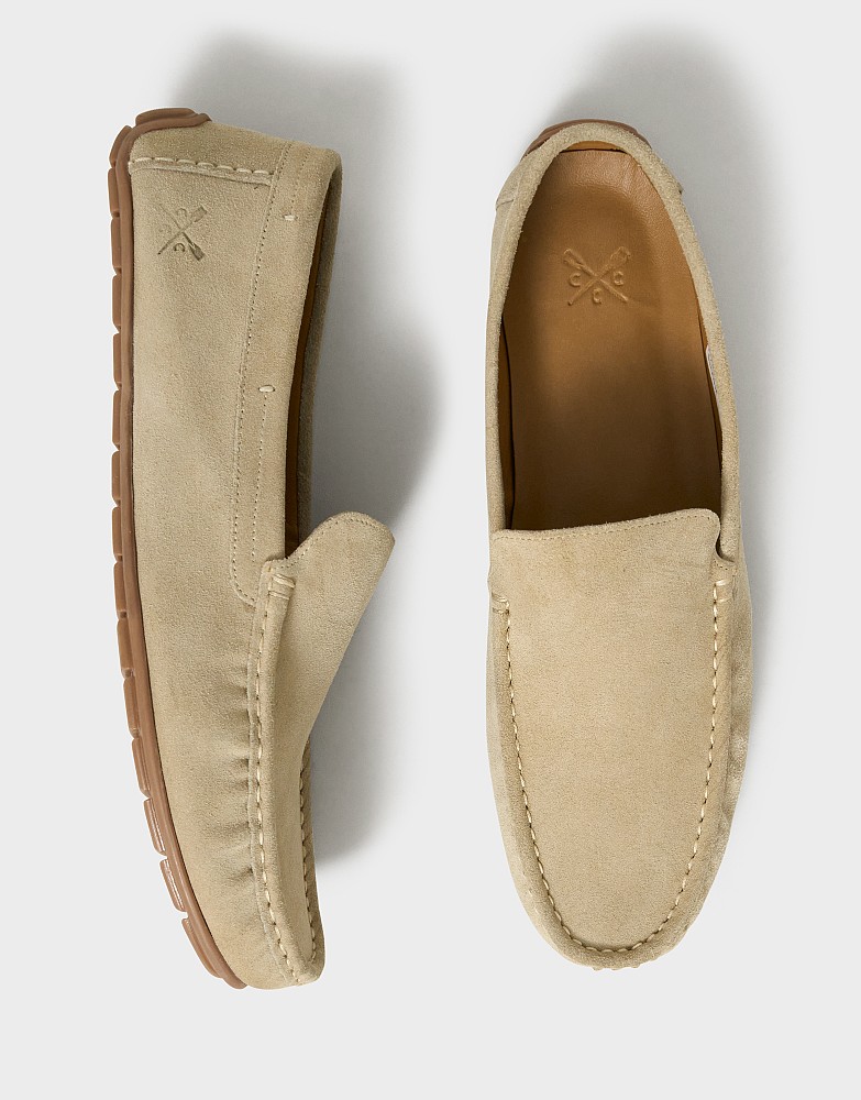 Suede Drivers in Light Beige