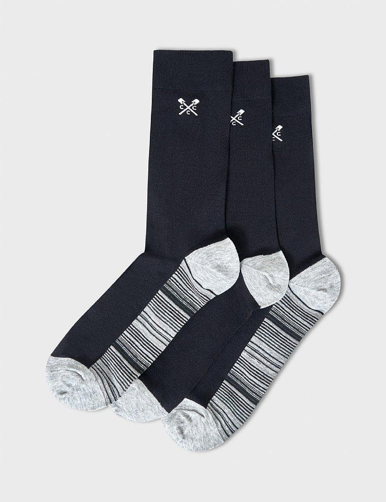 3 Pack Bamboo Socks in Black and Grey