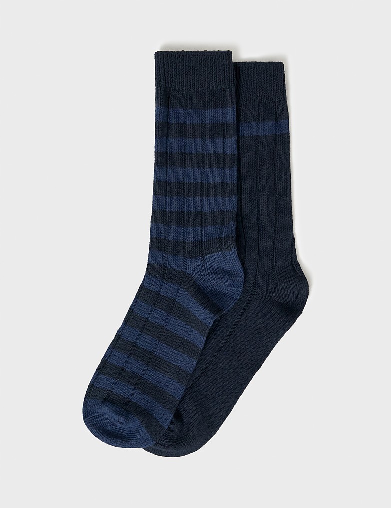 2 Pack Rugby Socks in Blue