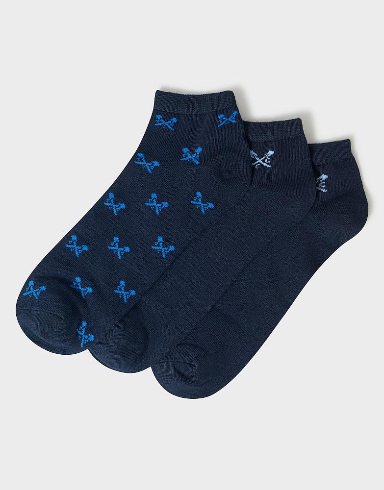 3 Pack Bamboo Trainer Socks in Navy