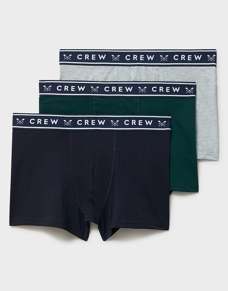 3 Pack Boxer Briefs in Green, Navy and Grey