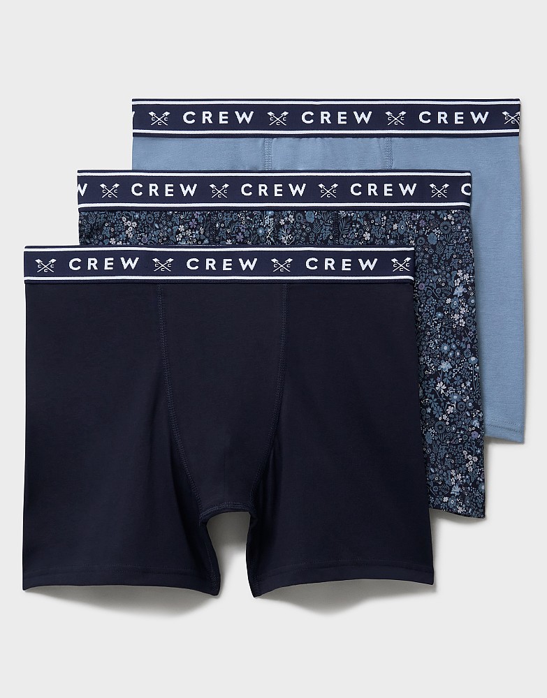 3 Pack Floral Jersey Boxers in Teal