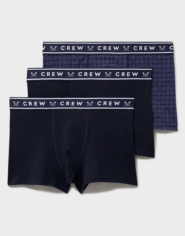 3-Pack Cotton Boxer Briefs in Navy Geo