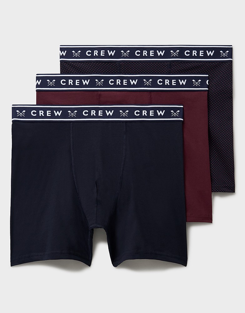 3 Pack Jersey Boxers in Burgundy