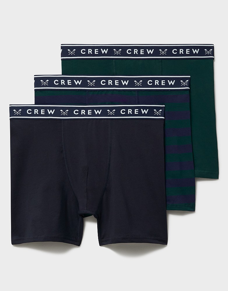 3 Pack Jersey Boxers in Navy and Green