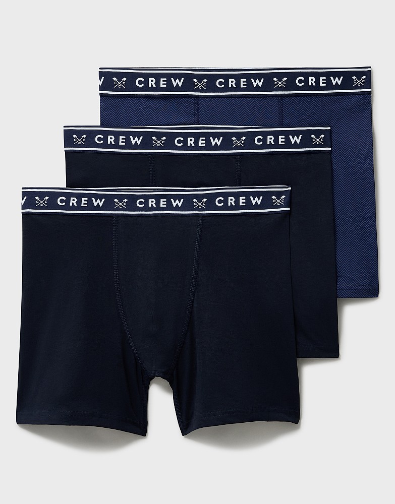 3 Pack Jersey Boxers in Navy Print