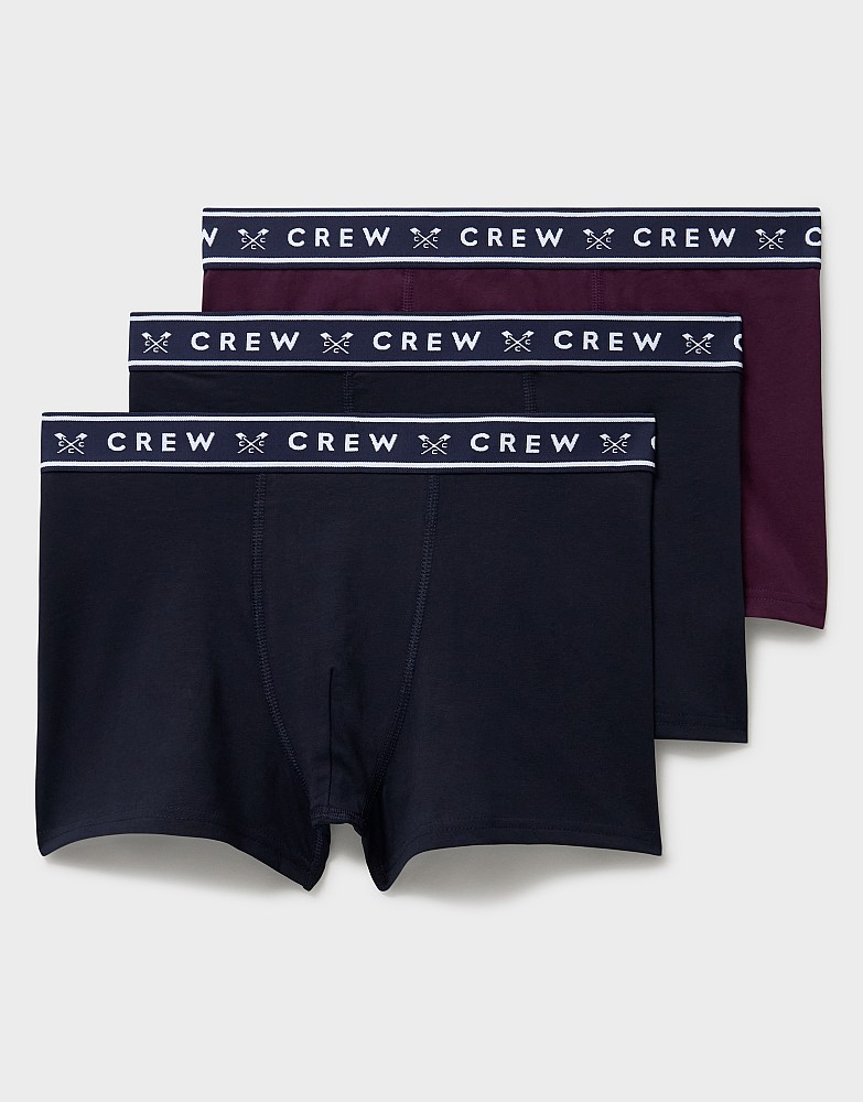 3 Pack Boxer Briefs in Navy and Purple Marl