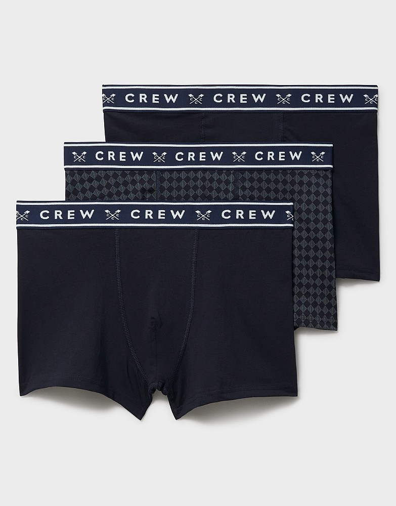 3 Pack Boxer Briefs in Navy Blue Marl
