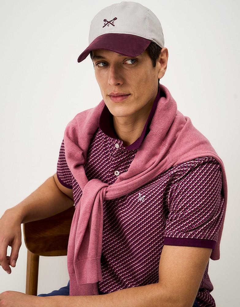 Microsuede Anchor Cap in Burgundy