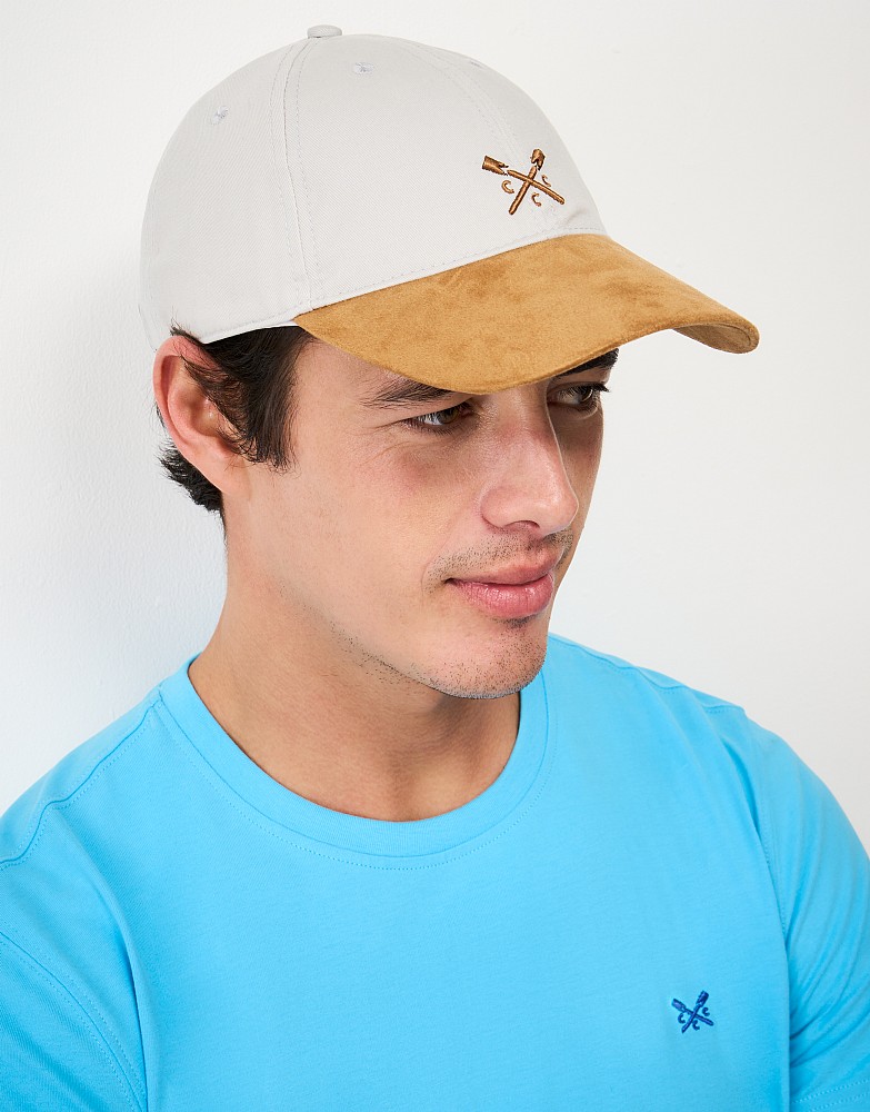 Microsuede Anchor Cap in Beige