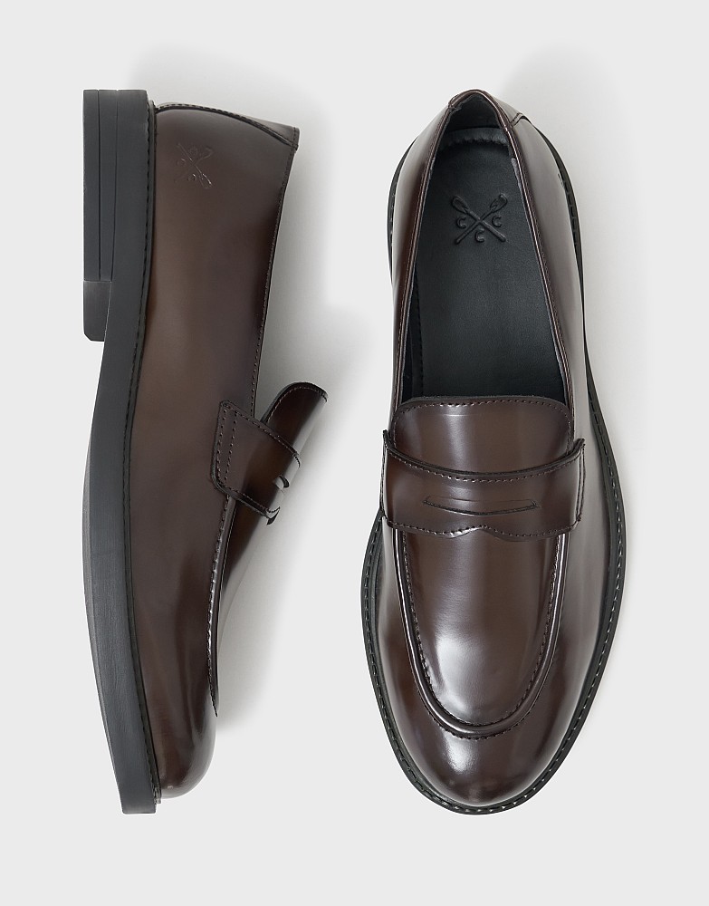 Penny Leather Loafers in Chocolate Brown