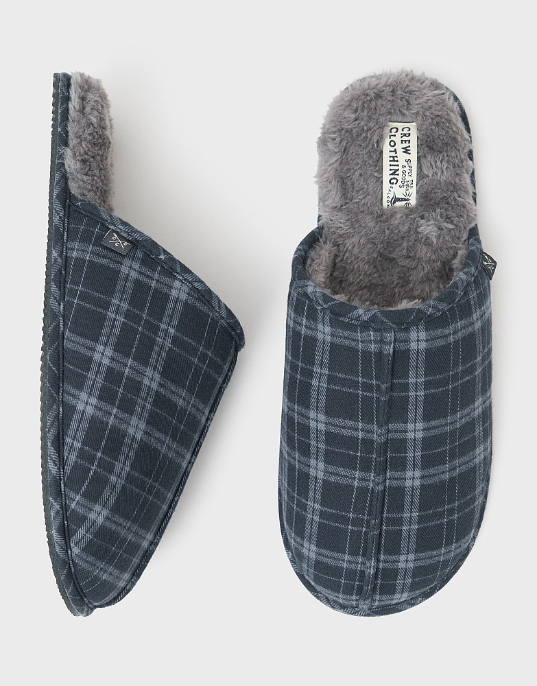 Mule Slippers in Blue Check