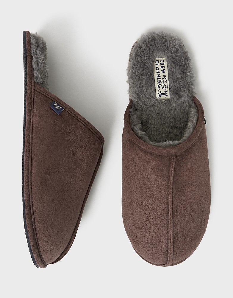 Mule Slippers in Chocolate Brown
