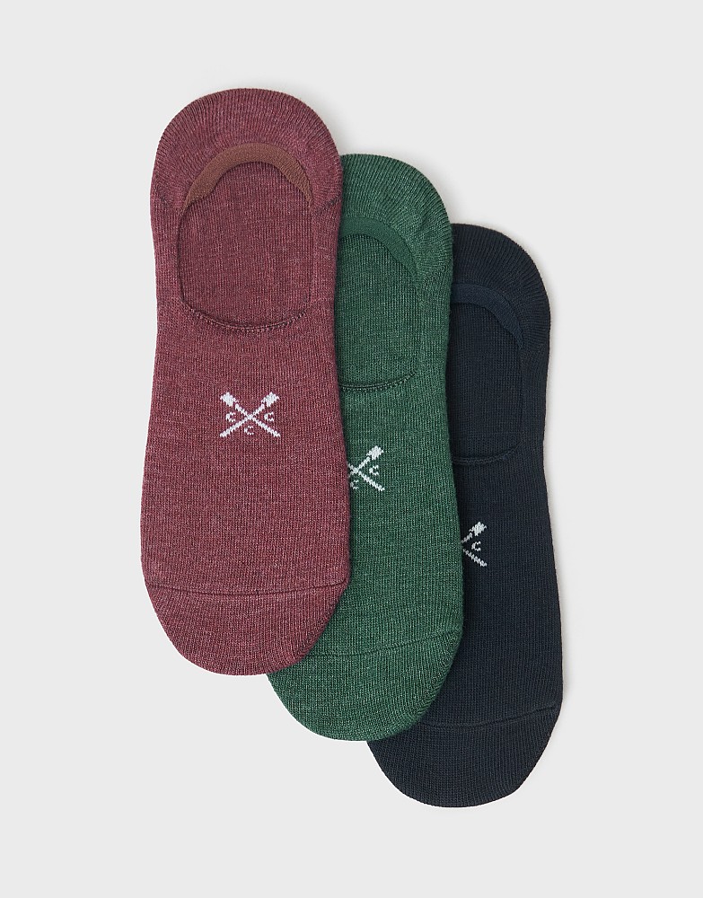 3 Pack Secret Socks in Navy, Green and Red Marl