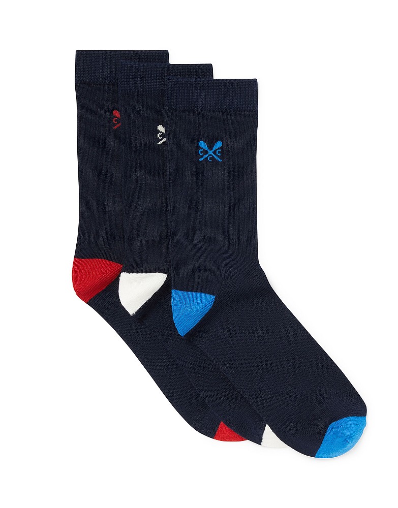 3 Pack Tipped Solid Socks
