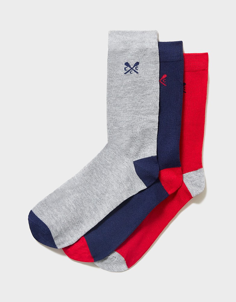Men's 3 Pack Socks from Crew Clothing Company
