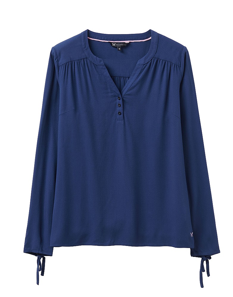 Solid Tie Cuff Blouse