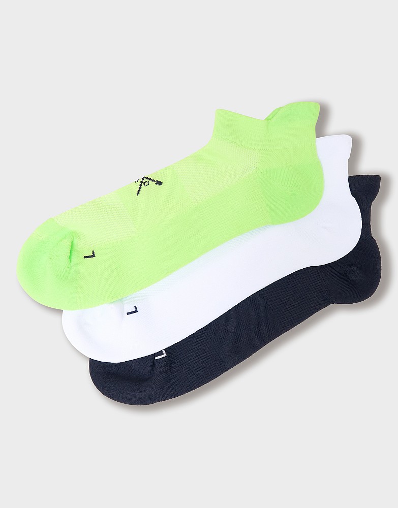 3 Pack Logo Trainer Socks in Lime Green