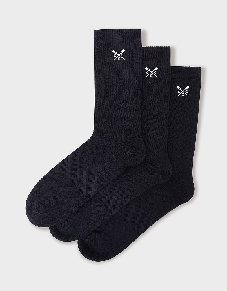 3 Pack Logo Sports Socks in Black