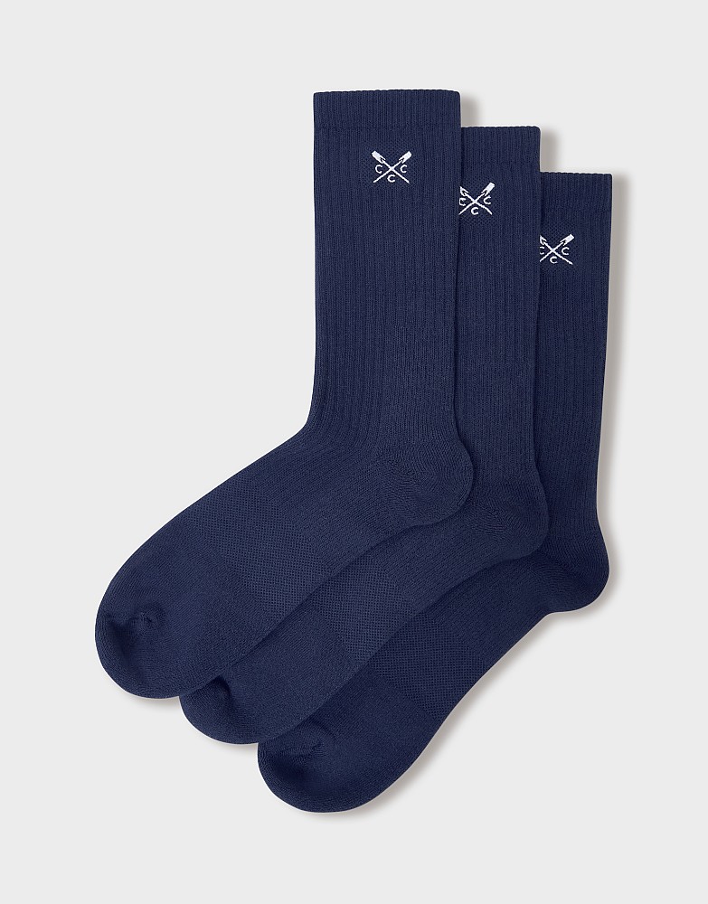3 Pack Logo Sports Socks in Navy