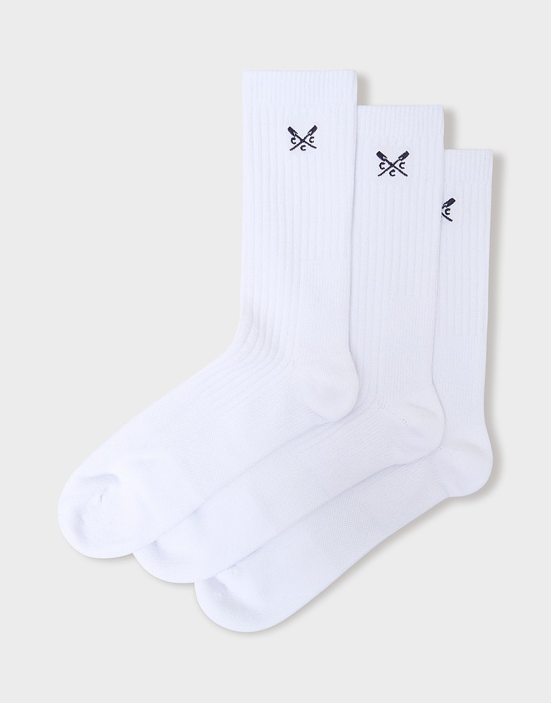 3 Pack Logo Sports Socks in White
