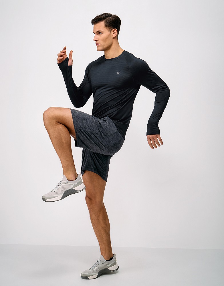 Men's Long Sleeve Polyester Sport T-Shirt - Moisture Wicking, Anti-Odor, Black, Medium - View #9