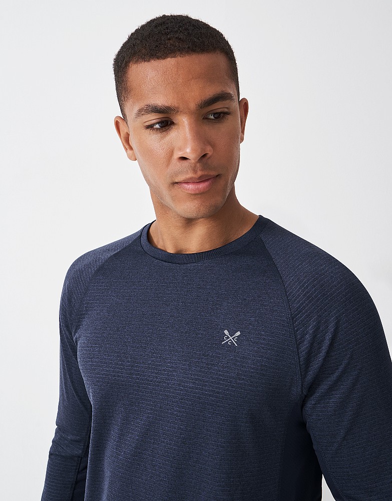 Hanes Adult Cool DRI Long-Sleeve Performance Shirt – Navy, Moisture-Wicking, UPF 50+