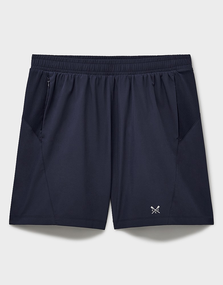 Men's Stretch Active 7 Inch Shorts in Dark Navy from Crew
