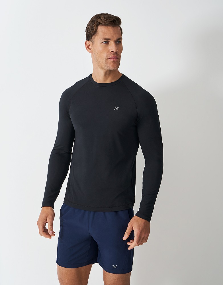 Active Comfort Crew Neck Top in Black