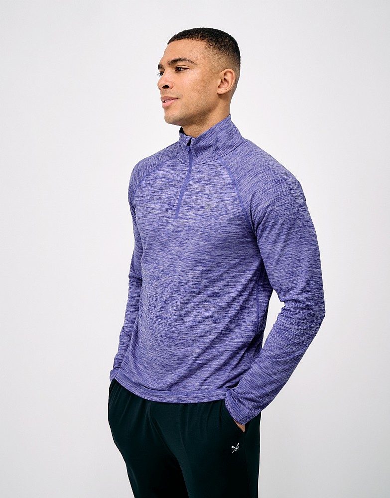Active Comfort Studio Quarter Zip in Blue Marl