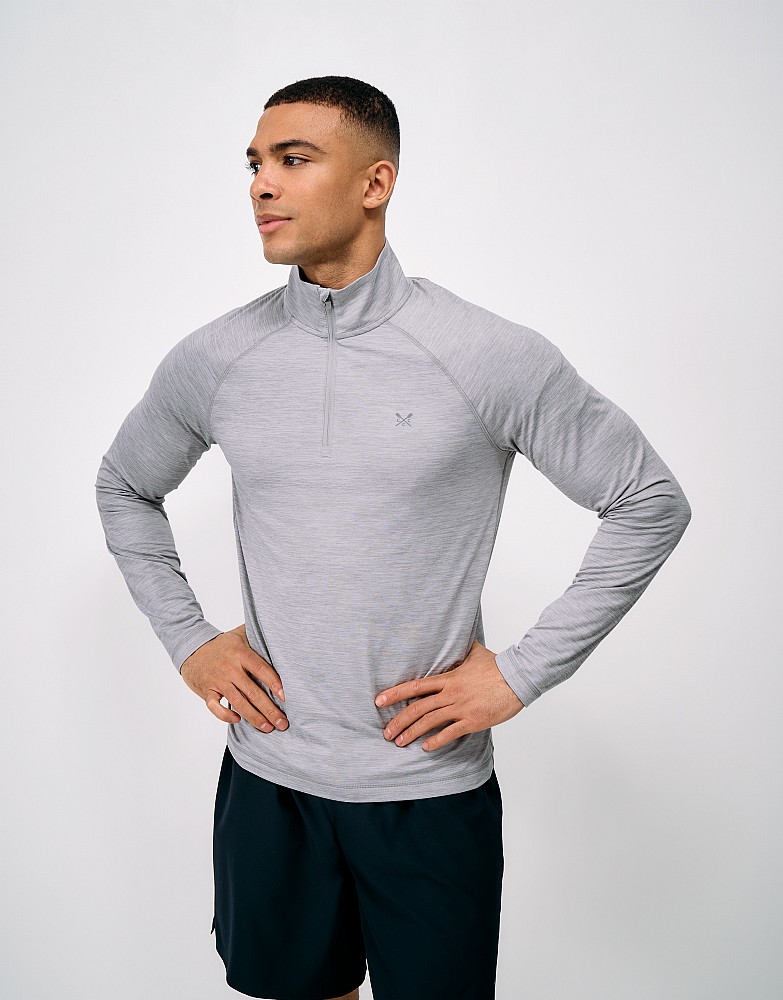 Active Comfort Studio Quarter Zip in Grey Marl