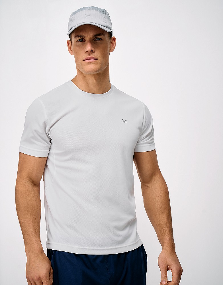 Active Short Sleeve Pique T-Shirt in White