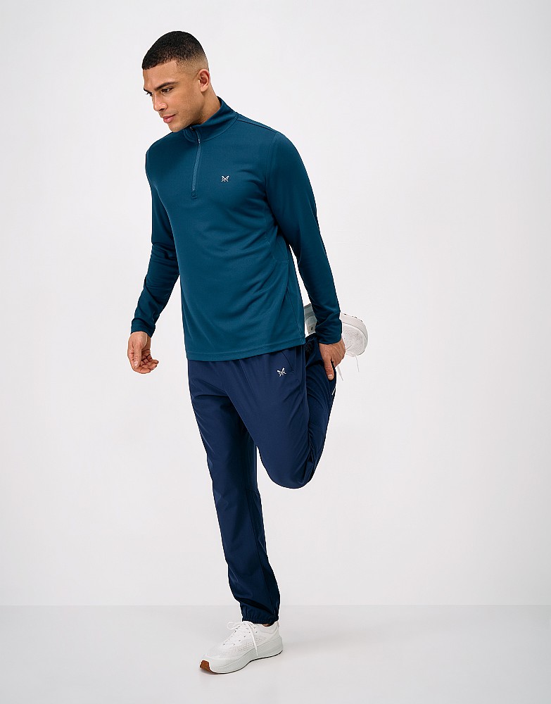 Active Long Sleeve Pique Quarter Zip in Dark Blue