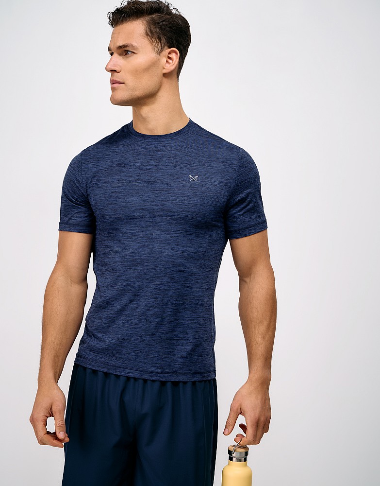 Active Comfort Short Sleeve Crew Tee in Navy Marl