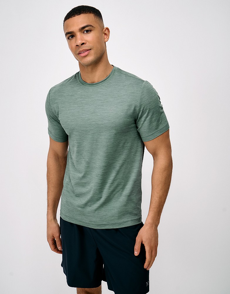 Active Comfort Short Sleeve Crew Tee in Sage Green Marl
